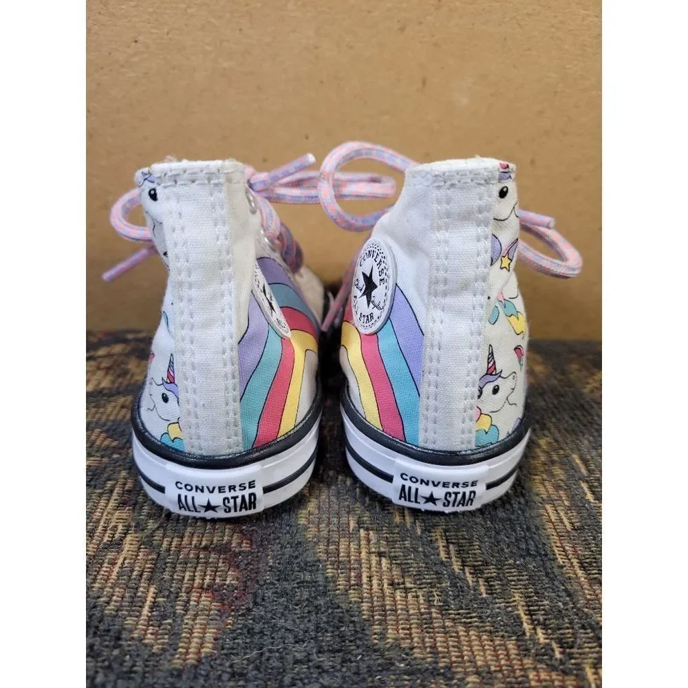 Converse Girls Unicorn and Rainbow High Tops Size 6 /13 cm